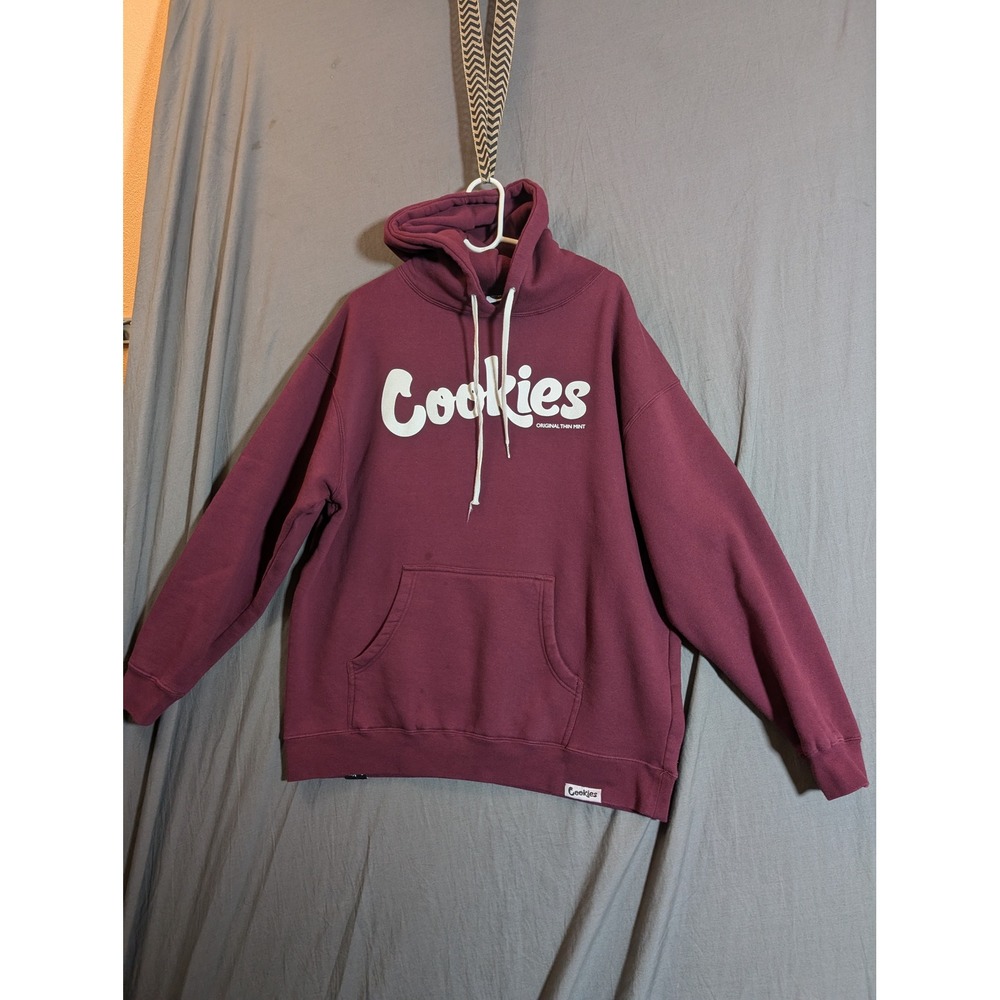 Cookies SF Hoodie‎ Original Thin Mint Burgundy Hoodie Sweatshirt Mens XL